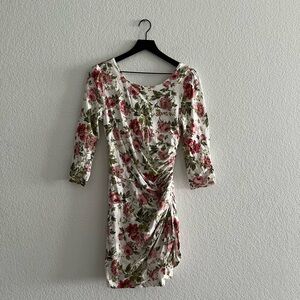 Ark & Co Pink Asymmetrical Ruched Bodycon Dress